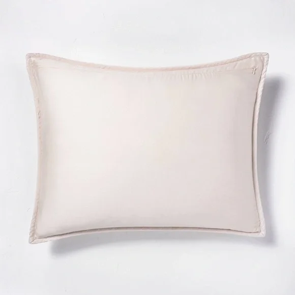 CASALUNA NEW linen blend quilt pillow sham -natural -standard - Picture 4 of 7